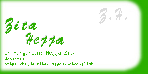zita hejja business card